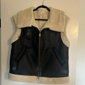 Women's Black and Cream Vest
